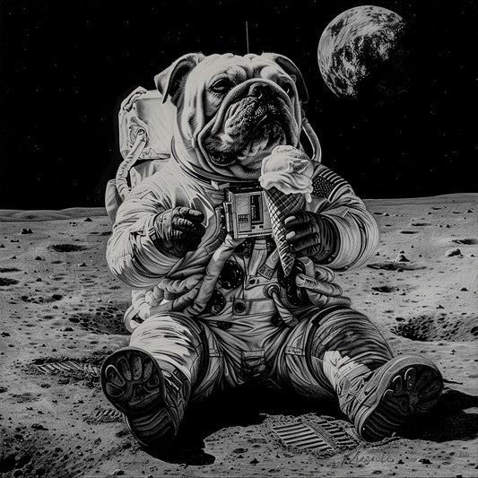 Limited Edition Page NASA Bulldog On Time Signed Art Print