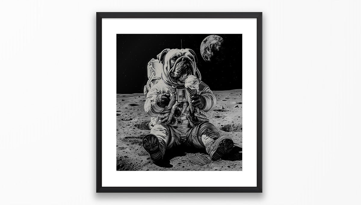 Limited Edition Page NASA Bulldog On Time Signed Art Print